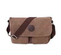 FANDARE Uomo Tela Borsa a Tracolla Donna Borsa di Tela Sacchetto del Messaggero Sacchetto di Messenger bag 7.9 pollici tablet Borsa Marrone