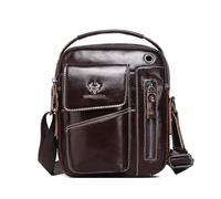 FANDARE Borsa a Tracolla Uomo in Pelle, Borsa Business Messenger, Borsa a spalla per Viaggio e Quotidiano, Piccola 24 Ore Ventiquattrore Borsa con Cinghia Regolabile Marrone scuro
