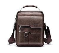 FANDARE Borsa a tracolla Uomo Retrò Borsa a Spalla PU Pelle Borsa Uomo Borse a spalla Borsello Lavoro Borse Messenger Borse per Ufficio Università Insegnanti Business Borselli tracolla Marrone scuro