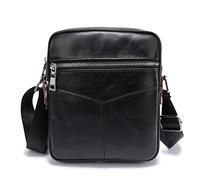 FANDARE Borsa a tracolla Uomo Vera pelle Borsa Uomo Borse a spalla Retrò Borsello Borse Messenger Borse per 6.5 Pollici Tablet per Ufficio Università Insegnanti Scuola Borselli uomo tracolla Nero