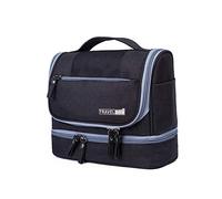 FANDARE Borsa da Toilette Borsa Cosmetica da Viaggio Donna Pochette per Trucchi Uomo Case da viaggio Appendibile Cosmetica Organizer Portatile con Strato asciutto e bagnato Impermeabile Nero