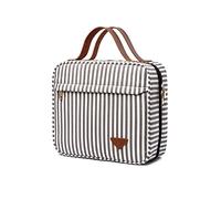 FANDARE Borsa da toilette da viaggio Borsa Cosmetica Beauty Case da Viaggio Donna Uomo Borsa da viaggio Tela Borse Bagno Cosmetici Organizzatore Beauty Astuccio con Multi Scomparti Marrone