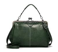 FANDARE Borsa Donna Tracolla Borsa A Mano Borsa Spalla Messenger Eleganti Grande Shopping Viaggio Partito Work Pochette da Cerimonia Impermeabile Pelle PU Retrò Verde