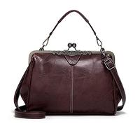 FANDARE Borsa Donna Tracolla Borsa A Mano Borsa Spalla Messenger Eleganti Grande Shopping Viaggio Partito Work Pochette da Cerimonia Impermeabile Pelle PU Retrò Marrone Chiaro