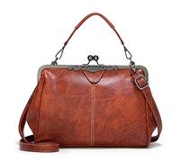 FANDARE Borsa Donna Tracolla Borsa A Mano Borsa Spalla Messenger Eleganti Grande Shopping Viaggio Partito Work Pochette da Cerimonia Impermeabile Pelle PU Retrò Marrone