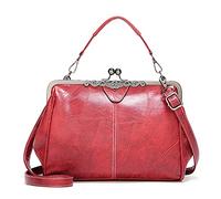 FANDARE Borsa Donna Tracolla Borsa A Mano Borsa Spalla Messenger Eleganti Grande Shopping Viaggio Partito Work Pochette da Cerimonia Impermeabile Pelle PU Retrò Red