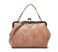 FANDARE Borsa Donna Tracolla Borsa A Mano Borsa Spalla Messenger Eleganti Grande Shopping Viaggio Partito Work Pochette da Cerimonia Impermeabile Pelle PU Retrò Albicocca
