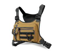 FANDARE Borsa Gilet Da Corsa Anteriore Antifurto Zaino Monospalla Borsa a Tracolla da Ascella per Uomo Donna Borsello Doppia Borsa a Spalla per Trekking Ciclismo Viaggio Moto EDC Zainetto Marrone