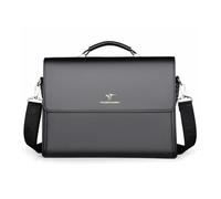 FANDARE Borsa messenger vintage Ventiquattrore capiente in pelle PU per laptop con tracolla Nero