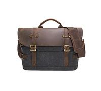 FANDARE Borsa Porta PC Borsa Ventiquattrore Tela Borsa a Tracolla per Laptop Borsa da Lavoro Borsa 24 ore uomo Messenger borsa ufficio portadocumenti uomo Insegnanti Affari Universitari Grigio scuro