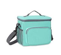 FANDARE Borsa Termica Isolante Pranzo al Sacco Borsa da Picnic Borsa frigo Acquisti Auto Borsa a tracolla per Campeggio Nautica Spiaggia Pesca Scuola Lavoro Lunch Bag Impermeabile Poliestere Verde