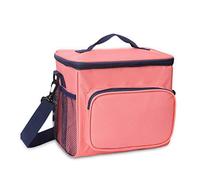 FANDARE Borsa Termica Isolante Pranzo al Sacco Borsa da Picnic Borsa frigo Acquisti Auto Borsa a tracolla per Campeggio Nautica Spiaggia Pesca Scuola Lavoro Lunch Bag Impermeabile Poliestere Rosa
