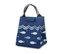 FANDARE Borsa Termica Isolante Pranzo al Sacco Borsa da Picnic Lunch Borsetta per Uomo Donna Adulti Campeggio Lavoro Spiaggia Pesca Scuola Lavoro Impermeabile Poliestere Blu