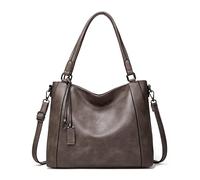 FANDARE Borse a Mano da donna Borse a Tracolla Impermeabile Borsetta Ragazza Borse a Spalla PU Pelle Borse Tote Borse Messenger per Shopping Viaggio Lavoro Incontri Grigio