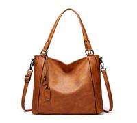 FANDARE Borse a Mano da donna Borse a Tracolla Impermeabile Borsetta Ragazza Borse a Spalla PU Pelle Borse Tote Borse Messenger per Shopping Viaggio Lavoro Incontri Marrone Scuro