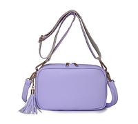 FANDARE Borse a spalla da Donna Quadrato Borse a Tracolla PU Pelle Borsa Mano con due tracolla Elegante Borsa a Spalla Pochette Borsello Borsa Viaggio Crossbody Bag Borse Messenger Viola