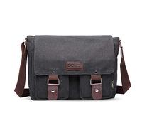 FANDARE Borse a spalla da Uomo/Donna Borse Messenger di tela Unisex Borse per PC portatili Borsa a tracolla Per lavoro e scuola,Viaggio,Shopping Nero