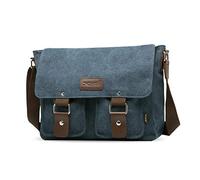 FANDARE Borse a spalla da Uomo/Donna Borse Messenger di tela Unisex Borse per PC portatili Borsa a tracolla Per lavoro e scuola,Viaggio,Shopping Blu