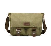 FANDARE Borse a spalla da Uomo/Donna Borse Messenger di tela Unisex Borse per PC portatili Borsa a tracolla Per lavoro e scuola,Viaggio,Shopping Verde