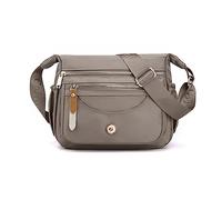 FANDARE Borse a Tracolla da Donna Borsa Donna Borse a spalla da palestra con tracolla larga regolabile Elegante Borsa a Spalla Nylon Pochette Borsello Borsa Viaggio Crossbody Bag Grigio