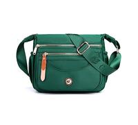 FANDARE Borse a Tracolla da Donna Borsa Donna Borse a spalla da palestra con tracolla larga regolabile Elegante Borsa a Spalla Nylon Pochette Borsello Borsa Viaggio Crossbody Bag Verde