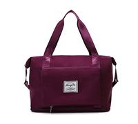 FANDARE Borsone da Viaggio Borsa Palestra Pieghevoli Uomo Donna Borsa Sportiva Weekender Borsone Piscina Grande Borsone Nascita Ospedale Borsa Palestra con Scomparto Scarpe Viola scuro