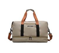 FANDARE Borsone da Viaggio Borsa Palestra Uomo Donna Borsa Sportivo Weekender Borsone Piscina Nascita Ospedale Borsa a Spalla Borsa da Viaggio Sportiva Palestra con Scomparto Scarpe Cachi
