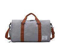 FANDARE Borsone da Viaggio Borsone Palestra Sportiva Borsa Palestra Borsa Sportiva Weekender Donna Uomo Piscina Palestra Borsa a Spalla Grande Capacità Borsa a Tracolla con Scomparto Scarpe Grigio