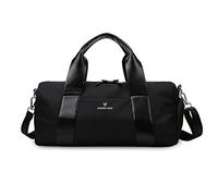 FANDARE Borsone Unisex Nero da Viaggio, Palestra, Weekender, Borsone Piscina, Borsa a Spalla con Scomparto Scarpe & Tasca di separazione bagnata e asciutta