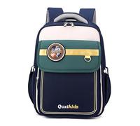 FANDARE British Zainetti per bambini Cartella Ragazze Ragazzo zainetto bambino Ergonomia Zainetto Scuola Zaini Casual Borsa Color Stitch Zaino Scuola con strisce riflettenti Borse scuola Blu verde