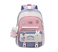 FANDARE Carino Zaino per bambini Zaini Casual Zaini Cartelle Zaino Scuola Elementare Zaino Ragazze Ragazzi Zainetto per Studenti Primarie Viaggiare Zainetto con cintura fissa per bagagli Blu