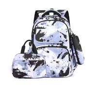 FANDARE Carino Zaino per bambini Zaini Casual Zaini scuola Elementare Zaini Cartelle con pranzo al sacco & Astuccio Zaino Scuola Borse Zainetto per Ragazze Ragazzi Studenti Primarie Zainetto Nero