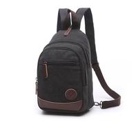 FANDARE Casual Sling Bag Zaino Studente Sport Portatile Viaggio Borsa a Tracolla Lovers Grande Capacità Multifunzione Traspirante Tela Nero