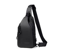 FANDARE Casual Zaino Monospalla Zaino Spalla Borsa a tracolla con USB Uomo Affari Sling Bag Ultraleggero Borsello a tracolla per Trekking Ciclismo Viaggio Impermeabile Poliestere Nero