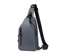 FANDARE Casual Zaino Monospalla Zaino Spalla Borsa a tracolla con USB Uomo Affari Sling Bag Ultraleggero Borsello a tracolla per Trekking Ciclismo Viaggio Impermeabile Poliestere Grigio
