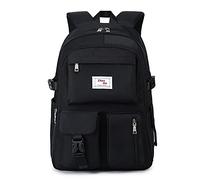 FANDARE Casuale Zaino Scuola College Zaini Ragazza Ragazzi Borsa Scuola per 15.6 Pollice Laptop Casual Daypacks per la Scuola Viaggio Lavoro Impermeabile Poliestere, nero, L, Cartella