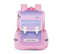 FANDARE Colorato Zaino bambini Scuola Elementari bimbo bimba zaino prima Elementare Riflettente Zainetto Elementare Backpack per classi 3-6 Borsa a spalla School Bag Rosa Viola
