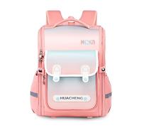 FANDARE Colorato Zaino bambini Scuola Elementari bimbo bimba zaino prima Elementare Riflettente Zainetto Elementare Backpack per classi 3-6 Borsa a spalla School Bag Rosa Blu