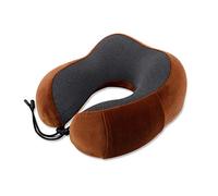 FANDARE Cuscino da Viaggio Memory Foam Cuscino per Il Collo a Forma di U Neck Pillow per Donna, Uomo,Adolescenti,Ufficio,Casa, Autobus/Aereo/Treno Viaggio,360 ° Supporto per collo & mento Marrone