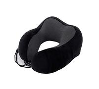 FANDARE Cuscino da Viaggio Memory Foam Cuscino per Il Collo a Forma di U Neck Pillow per Donna, Uomo,Adolescenti,Ufficio,Casa, Autobus/Aereo/Treno Viaggio,360 ° Supporto per collo & mento Nero