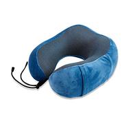 FANDARE Cuscino da Viaggio Memory Foam Cuscino per Il Collo a Forma di U Neck Pillow per Donna, Uomo,Adolescenti,Ufficio,Casa, Autobus/Aereo/Treno Viaggio,360 ° Supporto per collo & mento Blu