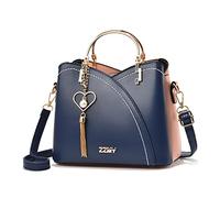 FANDARE Donna Borsa Mano Nappa Borse a Tracolla Borse a Spalla Impermeabile Borse Tote PU Pelle Borse Messenger Multifunzionale per Shopping Viaggio Lavoro Incontri Blu Scuro