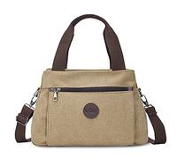 FANDARE Donna Borsa Tracolla Tela Borsa a Mano Borsa Spalla Borse e Messenger per 10.5 Pollice Tablet Borse Tote da donna Grande Shopping Viaggio Partito Work Pochette Crossbody Bag Cachi