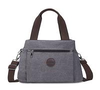 FANDARE Donna Borsa Tracolla Tela Borsa a Mano Borsa Spalla Borse e Messenger per 10.5 Pollice Tablet Borse Tote da donna Grande Shopping Viaggio Partito Work Pochette Crossbody Bag Grey