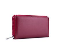 FANDARE Donna Portafoglio Lunga Portamonete con RFID Ragazze Portafogli Pelle Portafoglio con 36 * porta carte di credito Portamonete Porta Tessere Wallet Rosso