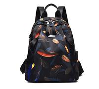 FANDARE Donna Zaino Moda Borsa da Scuola con Foro per Auricolare Ragazze Daypack Backpack Lavoro Shopping Dating Università Zaini Durevole Nylon Nero C