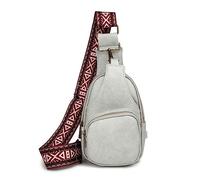 FANDARE Donna Zaino Monospalla Borsa a tracolla Borse a spalla da palestra con tracolla larga regolabile Elegante Borsa a Spalla Pelle PU Telefono Pochette Borsello Crossbody Borsa Viaggio Grigio