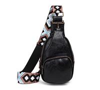 FANDARE Donna Zaino Monospalla Borsa a tracolla Borse a spalla da palestra con tracolla larga regolabile Elegante Borsa a Spalla Pelle PU Telefono Pochette Borsello Crossbody Borsa Viaggio Nero
