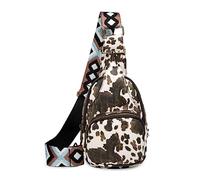 FANDARE Donna Zaino Monospalla Borsa a tracolla Borse a spalla da palestra con tracolla larga regolabile Elegante Borsa a Spalla Pelle PU Telefono Pochette Borsello Crossbody Colore della mucca