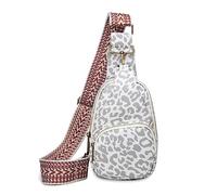 FANDARE Donna Zaino Monospalla Borsa a tracolla Borse a spalla da palestra con tracolla larga regolabile Elegante Borsa a Spalla Pelle PU Telefono Pochette Borsello Crossbody Viaggio Bianco grigio